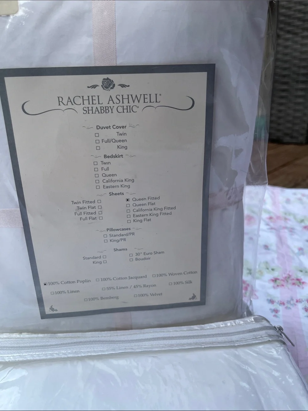 Rachel Ashwell, Shabby Chic, Lily, white queen 100% cotton sheet set